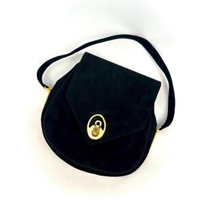 Vintage ‘Andrew Geller Bags Designed by Nicholas Reich’ Black Suede Clutch Bag